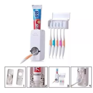 dispensador crema dental porta cepillos